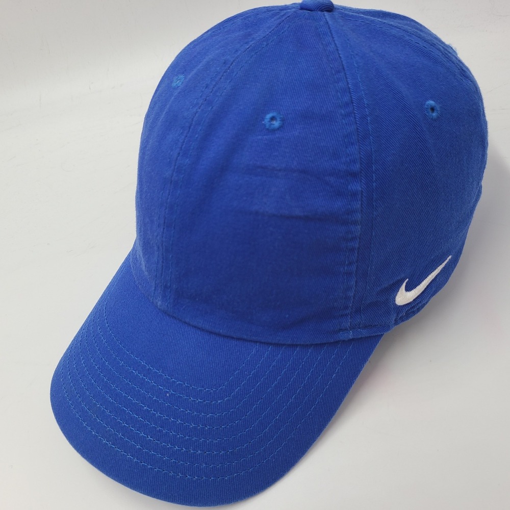 Nike Hat Strapback Blue White Heritage86 Swoosh Logo Casual Outdoors Cotton Men